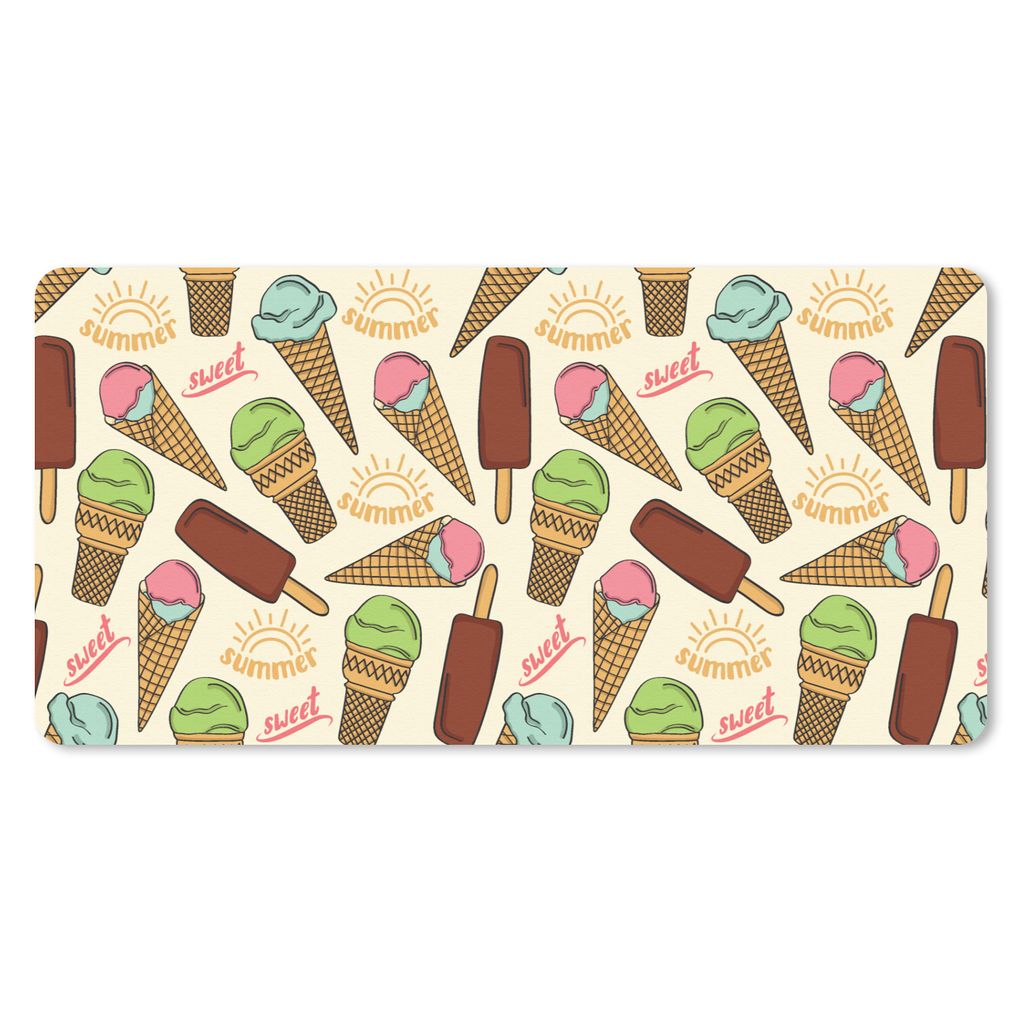 MuchoWow Mauspad Mousepad Lebensmittel - Muster - Eiscreme 60x30 cm - Mousepads - Maus Mat - Pad - Mausunterlage - Nachhaltig