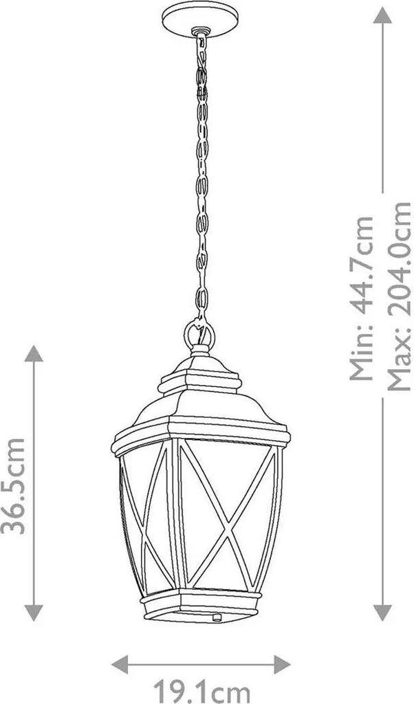 Éclairage terrasse : suspension extérieure Tangier bronze Kichler