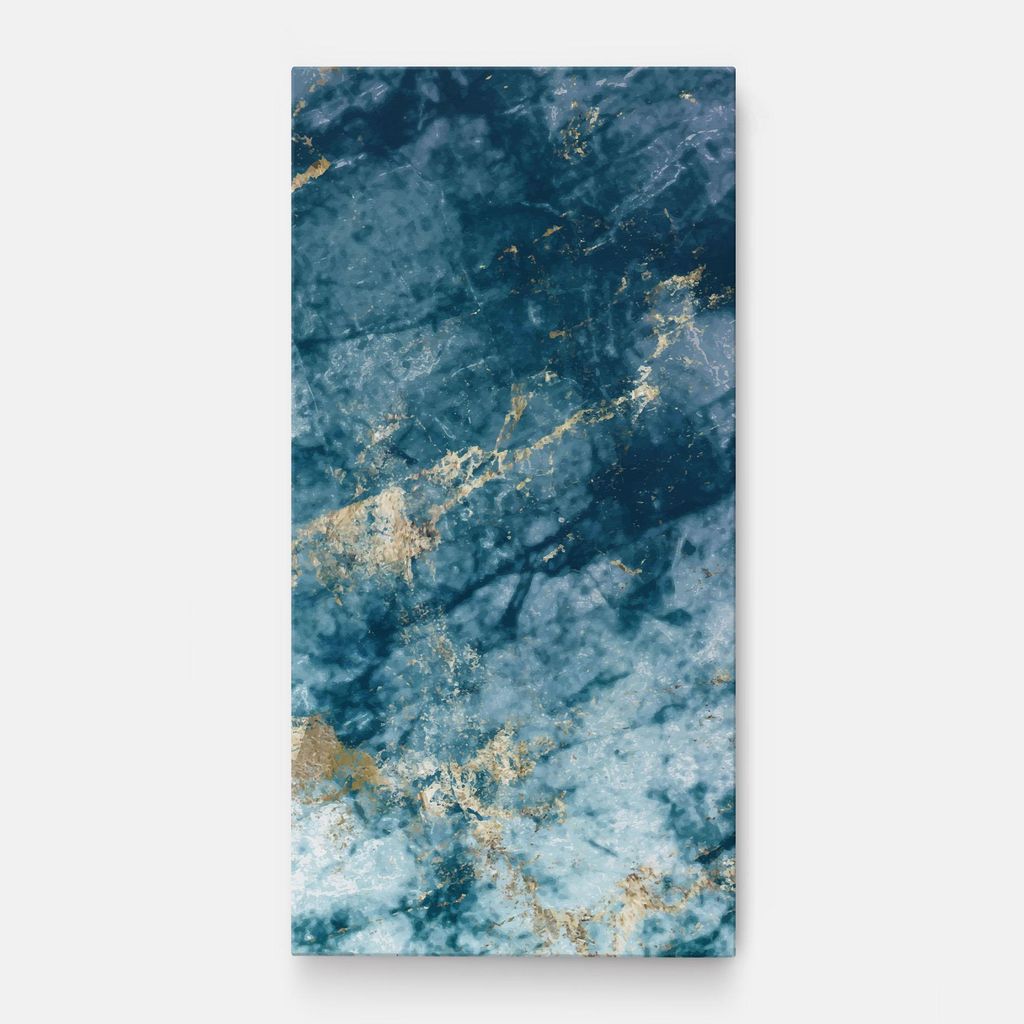 ARTHUB Leinwandbild 60x120 cm, Blue Water Marble | Wohnzimmerdekoration, Hängende Bilder, Wanddekoration, Heimdekoration, Abstrakte, Marmor