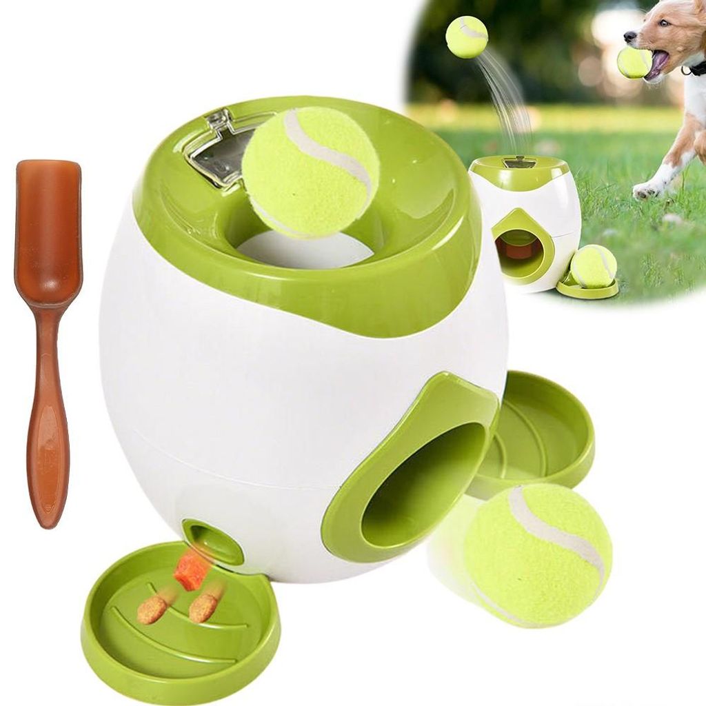 Ballwurfmaschine Hund mit 2 Tennisbälle Hunde 2 Tabletts 1 Produktbild 