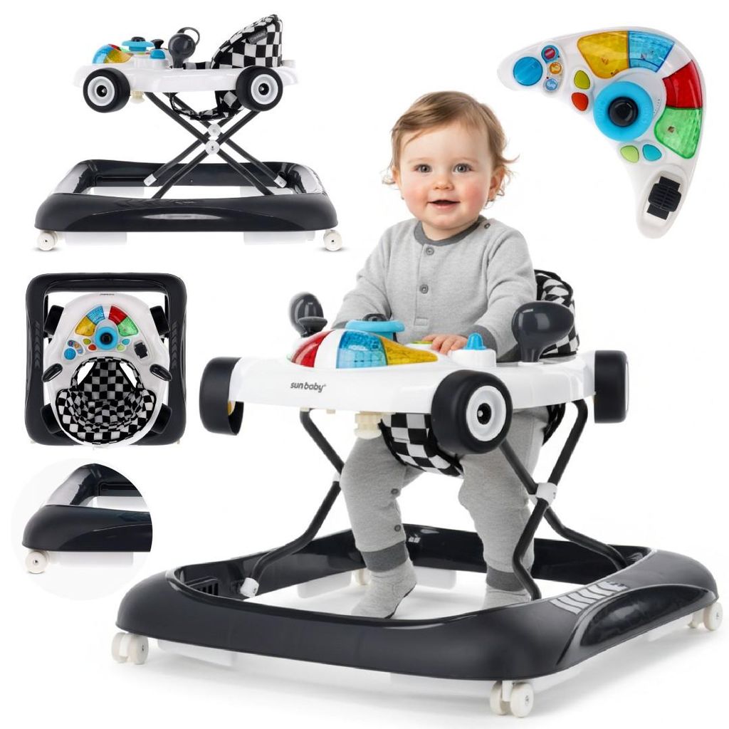 Sun Baby trotteur blanc Racing Auto | Marche bébé 6 mois et Image du produit 