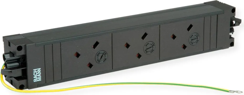 Multiprise BACHMANN STEP BASE 3x UK GST18 Noir : Fini l'encombrement PC