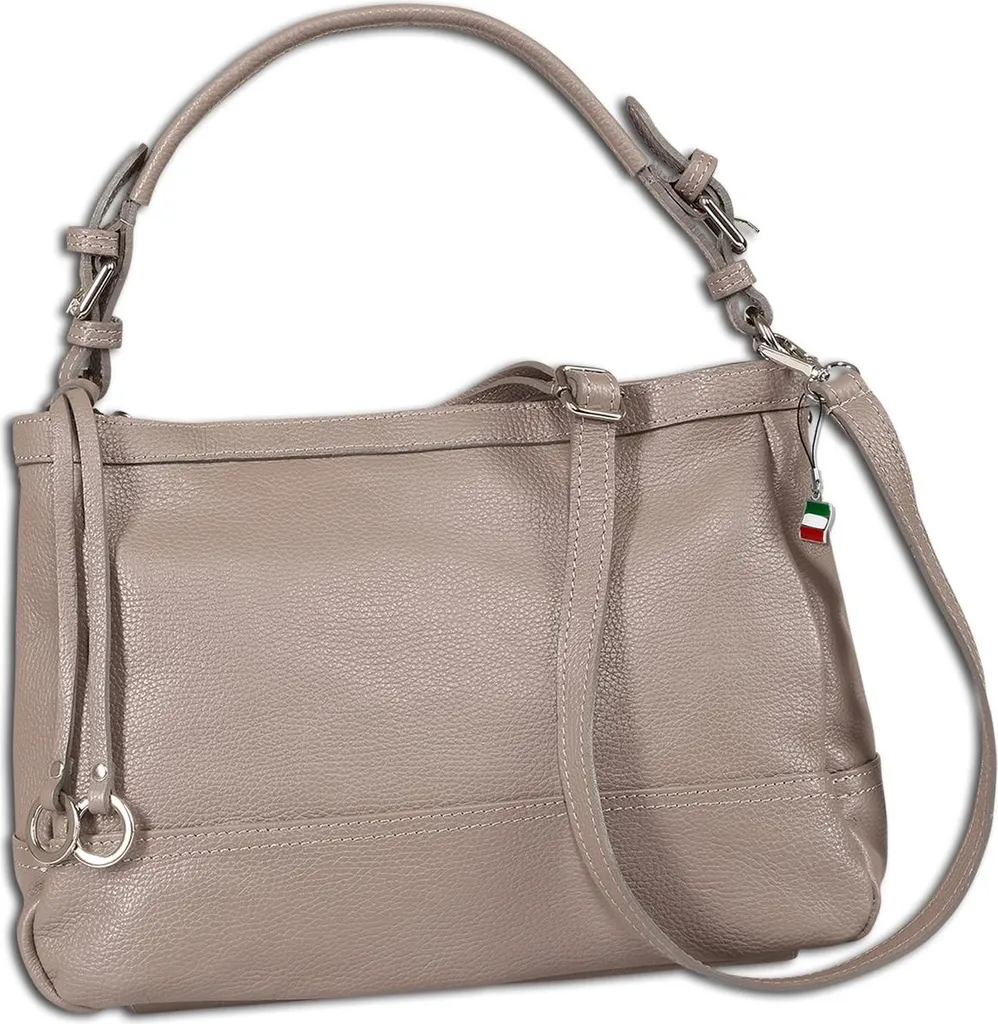 Grand sac bandoulière cuir gris pour le travail et les loisirs Florence