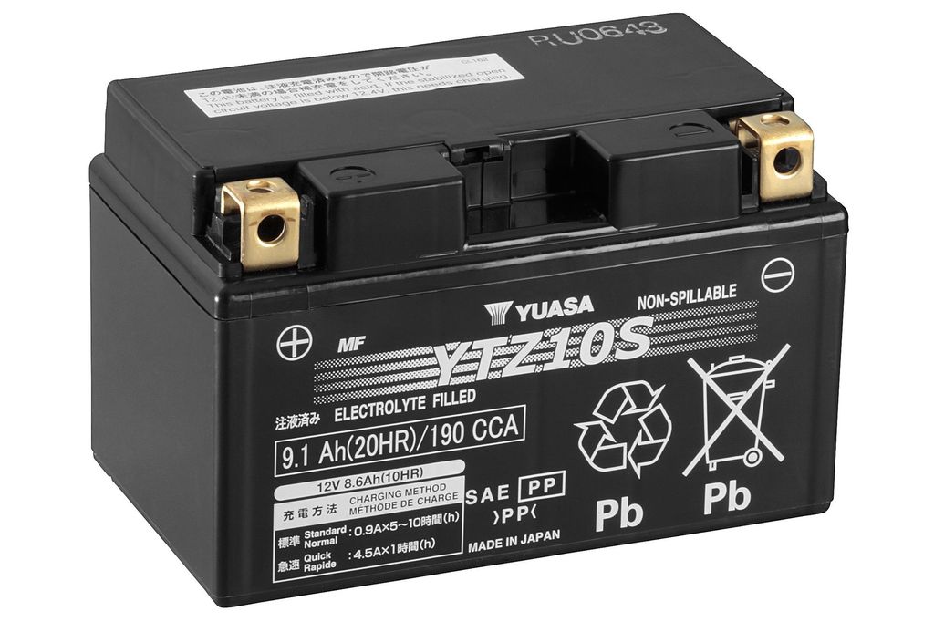Batteria Yuasa per moto YTZ10S 12 V 8,6 Ah Adatta per Immagine del prodotto 