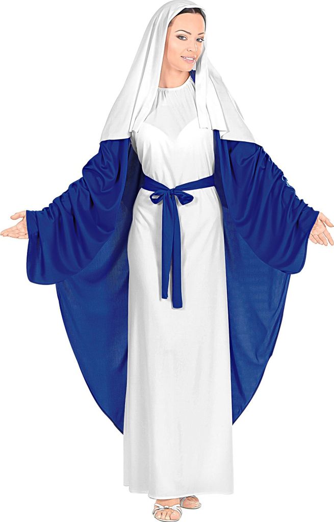 Maria Damenkostüm Krippenspiel blau-weiss - S Produktbild 