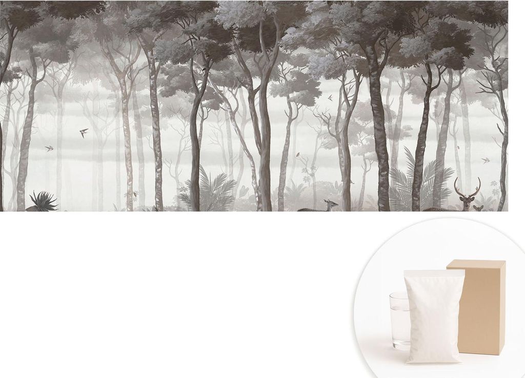 Fototapete - Wandbilder für Wohnzimmer - 208x146 cm - Dekorative Wandfolie - Modernes Design für Wanddekoration - Tapeten für Innenräume - Wald...