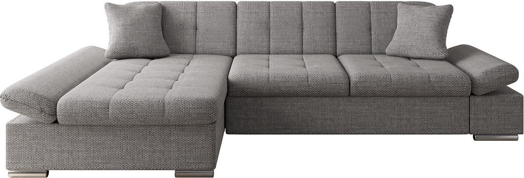 MIRJAN24 Ecksofa Malwi mit Regulierbare Armlehnen Eckcouch mit Schlaffunktion und Bettkasten, L-Form Sofa vom Hersteller (Lawa 05, Ecksofa: Links)