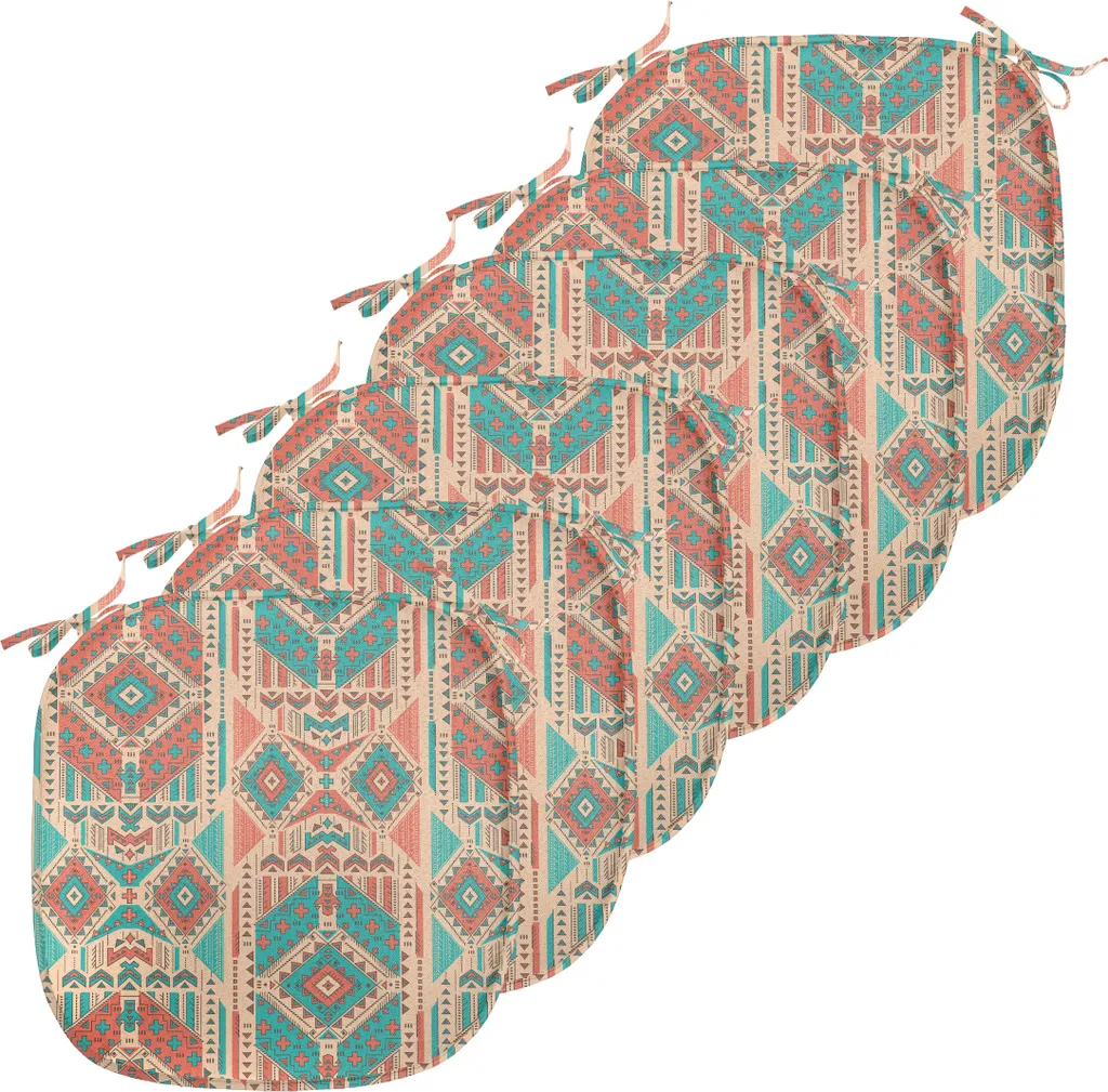 ABAKUHAUS Lot de 6 Coussins de Chaise Mexicains 40x40cm Géométrique