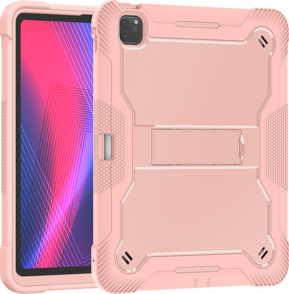 Schutzhülle für iPad Pro 13 Zoll M4 (2024) Robust Hybrid Tablet Hülle mit Ständer Roségold