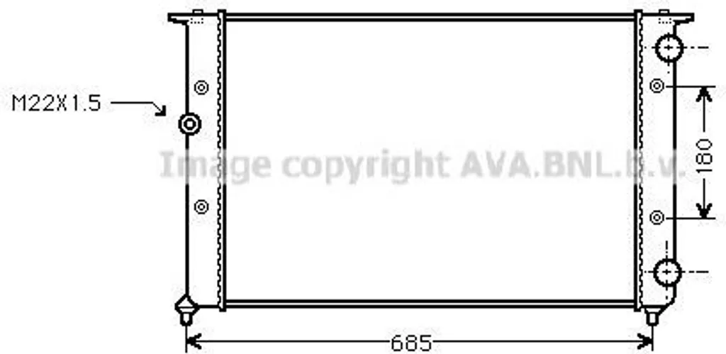 Radiateur de refroidissement moteur pour VW Polo, Caddy II et Vento 6V