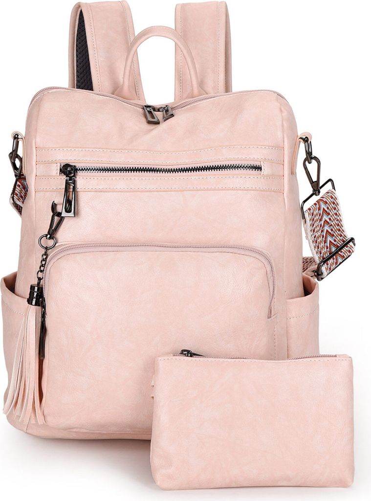STILVORA Laptoprucksack Damen/Herr,Reisetasche groß,Schulranzen mit Verstellbarer Schultergurt,Rucksack mit Geldbörse,Rosa