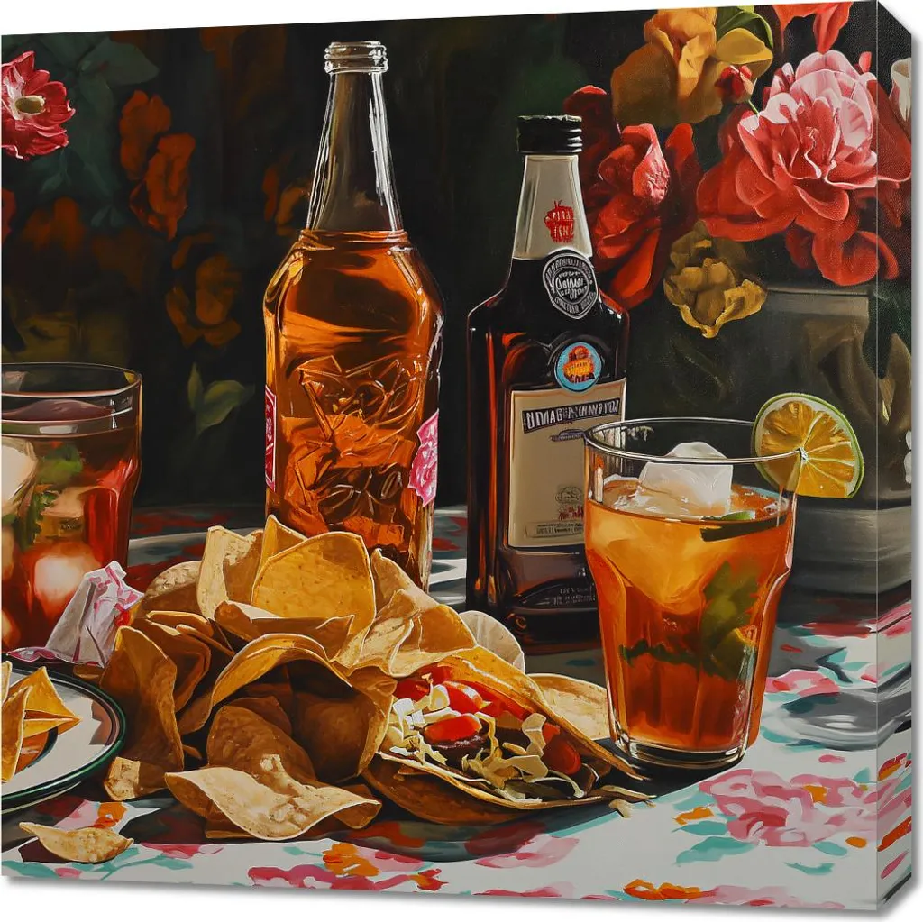 Quadro Arredo Ristorante Messicano 70x70 | Tela Professionale Cucina