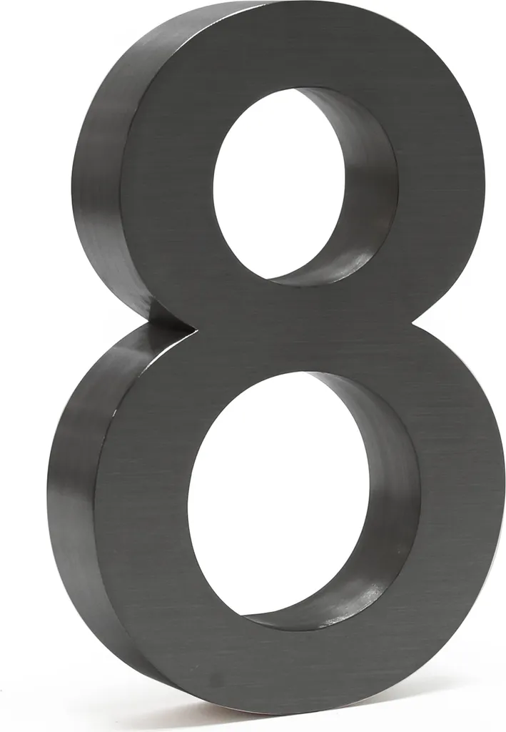 Numéro de Maison 8 Anti-Rouille en Acier 3D : Signalisation Durable Grise