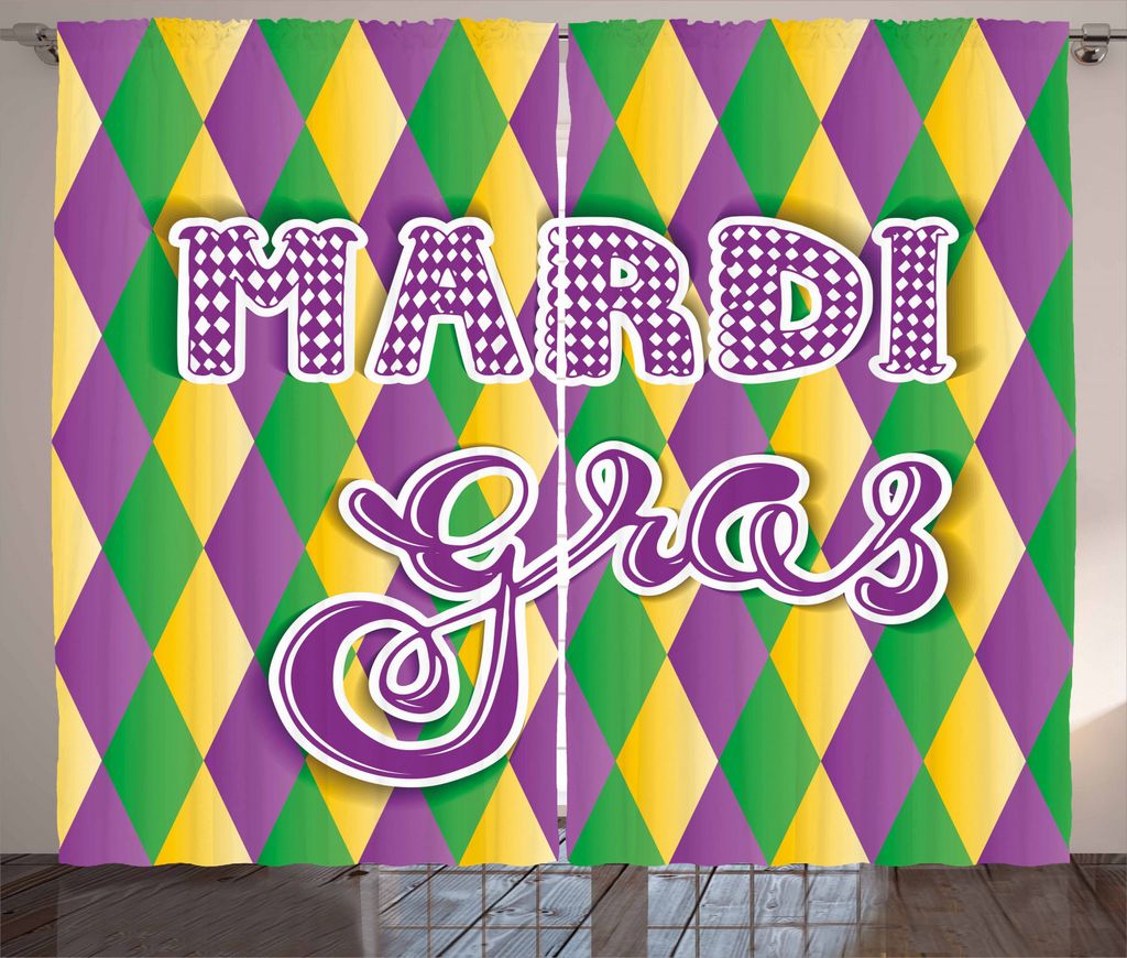 ABAKUHAUS Karneval Rustikaler Vorhang, Klassik, Wohnzimmer Universalband Gardinen mit Schlaufen und Haken, 280 x 245 cm, Farngrün Ringelblume