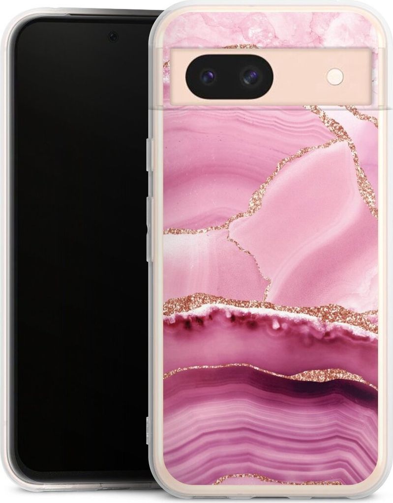 DeinDesign Handyhülle für Google Pixel 8a Silikon Hülle Case Smartphone Schutzhülle Glitzer Look Marmor Meerjungfrau