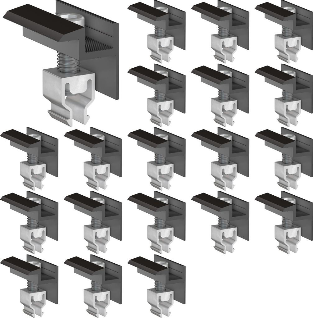 20x Endklemme Klickfix schwarz 30-40mm Solarmodul Halterung Produktbild 