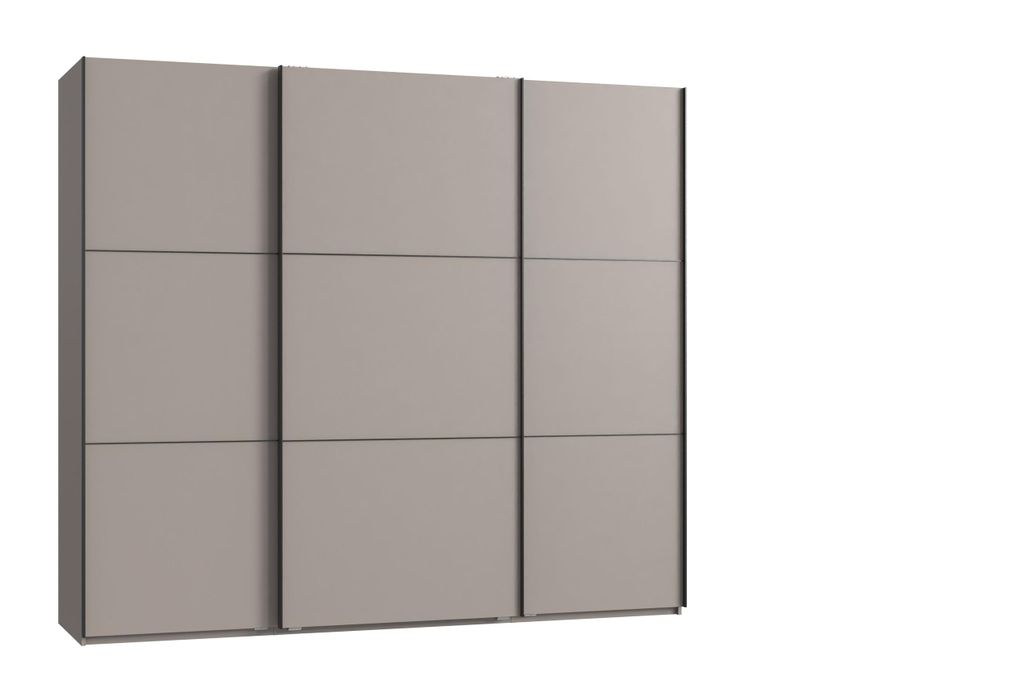 Schwebetürenschrank >indiana A< in SAHARAGRAU - 250x216x65cm (BxHxT)
