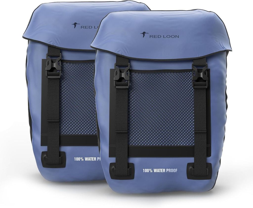 Fahrradtasche Pro Plus Packtasche Gepäckträgertasche Red Loon LKW-Plane wasserdicht, Farbe:dunkelblau-schwarz, Anzahl:2x Fahrradtasche