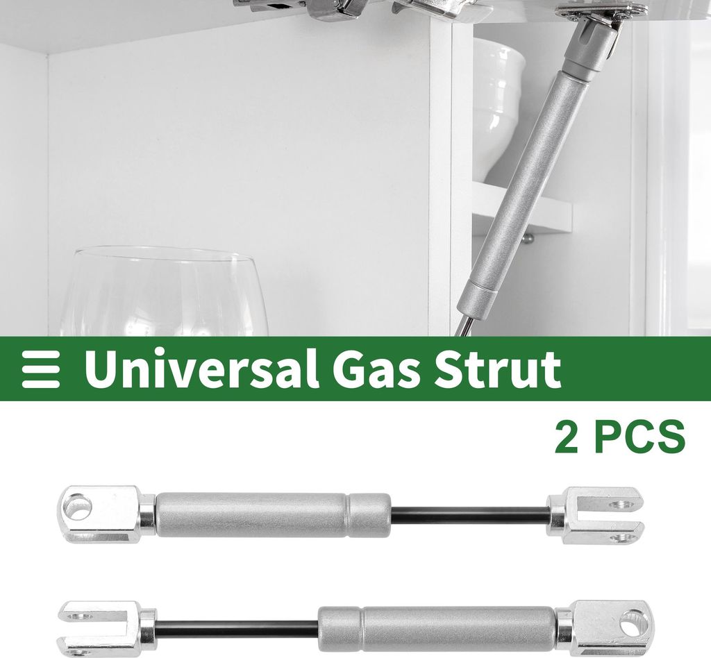 Universal-Hebestützen, Gasdruckfeder, 7 Zoll/180 mm, 55 lb/245 N/25 kg, Kohlenstoffstahl, silberfarben, 2 Stück