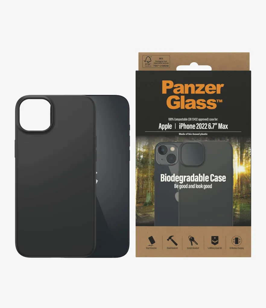 Custodia Biodegradabile Panzerglass iPhone 14/15 Plus Nero - Shop Online