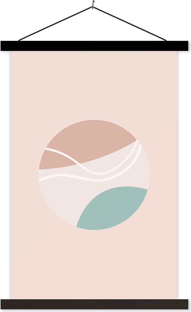 MuchoWow Textilposter Sommer - Tennisball - Abstrakt 60x90 cm mit schwarzem Rahmen - Poster Wohnzimmer