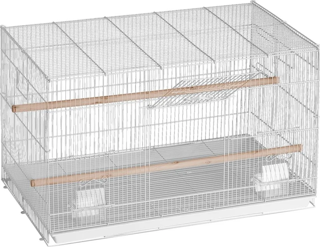 Gabbia Metallica Bianca 18 in per Pappagalli | Comfort e Sicurezza