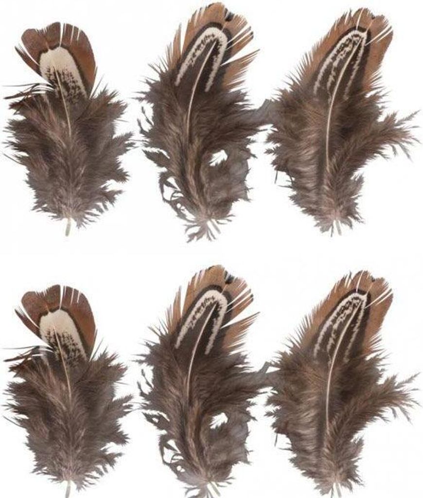 Rayher 6 dekorative braune Hirschfedern, 5-10 cm, zum Produktbild 