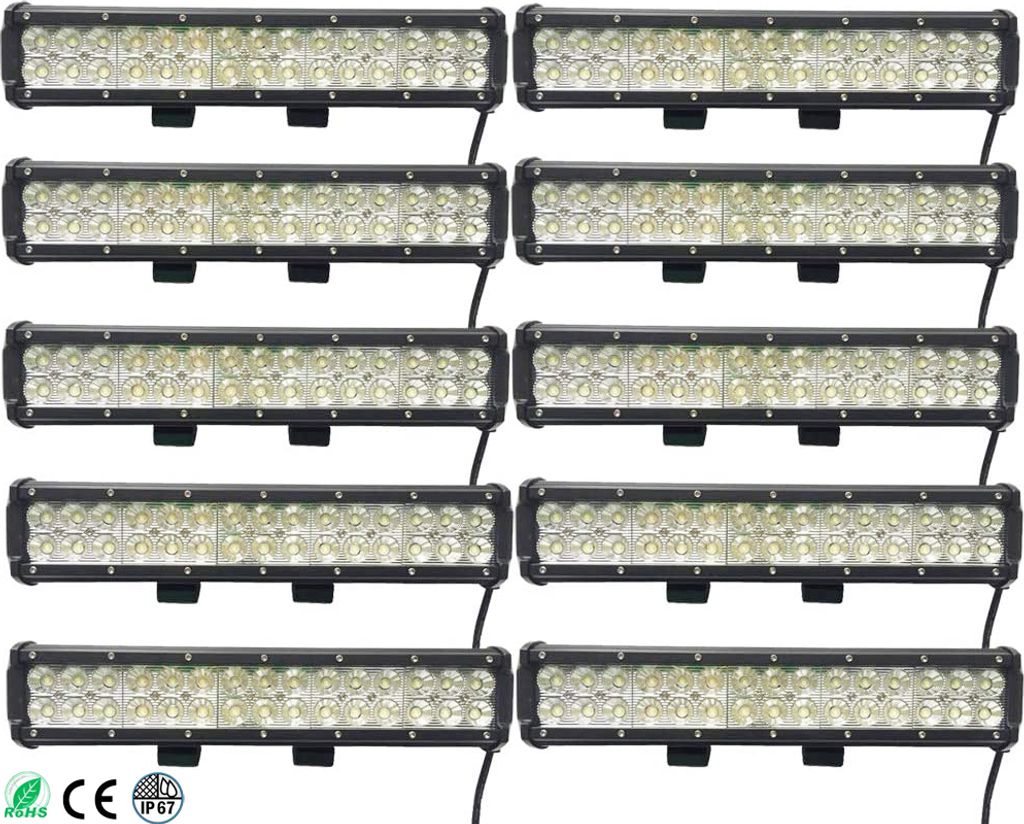 Greenmigo 10X 90W Led Arbeitsscheinwerfer Light Bar Arbeitslicht Flood Zusatzscheinwerfer 60 Grad Kaltweiß 6000-6500K 12-24V 8250lm Wasserdicht IP67