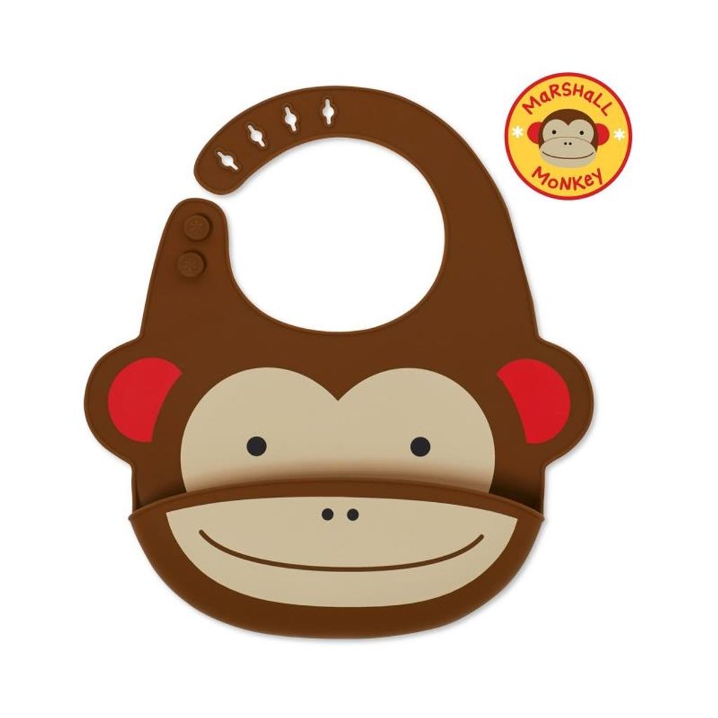 Skip Hop Silikon Baby Lätzchen Babylätzchen Schlabberlatz Mit Auffangschale Affe