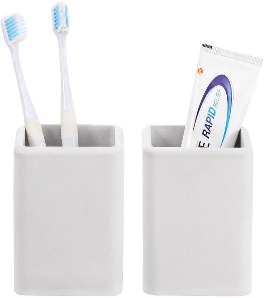 Porte-brosses à dents antibactérien gris clair à séchage rapide x2