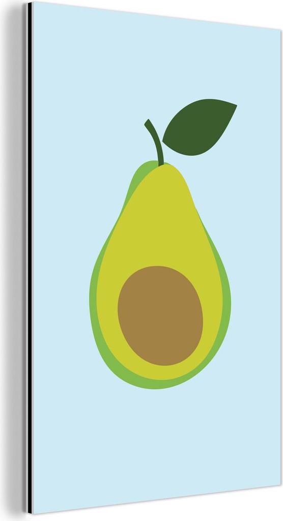 MuchoWow Wanddekoration Metall Metallbild Wandkunst 60x90 cm Avocado - Illustration - Grün - Frucht MuchoWow Aluminium Gemälde - Wandbilder - Alu...