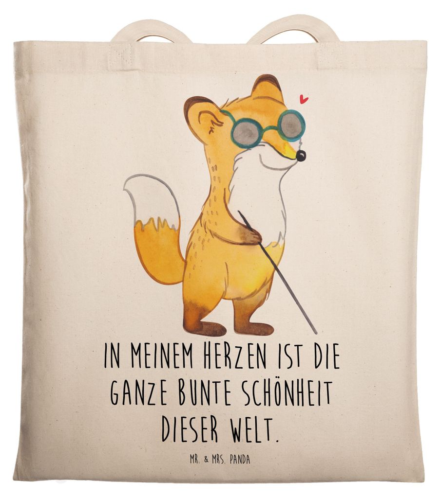 Mr. & Mrs. Panda dokumententasche Fuchs Blindheit - Transparent - Geschenk, Schultasche, Tragetasche, Tasche, Erblindung, Tote Bag, Laptoptasche, S...