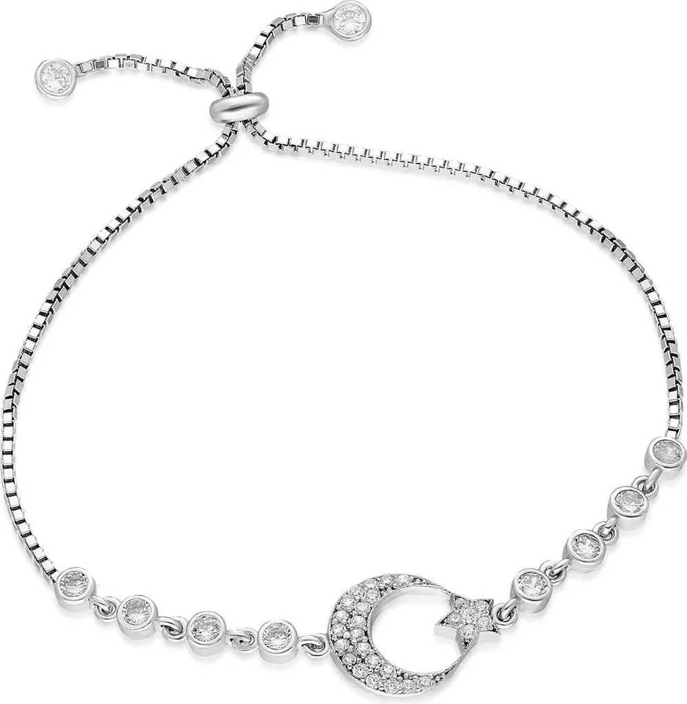 Bracelet chaîne pour femme avec pendentif lune et étoile ajustable