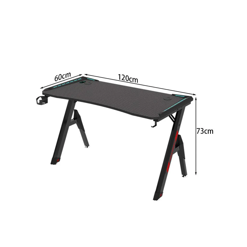 Bureau Gaming RGB 120cm Table PC Noire avec Gestion de Câbles Intégrée - 4