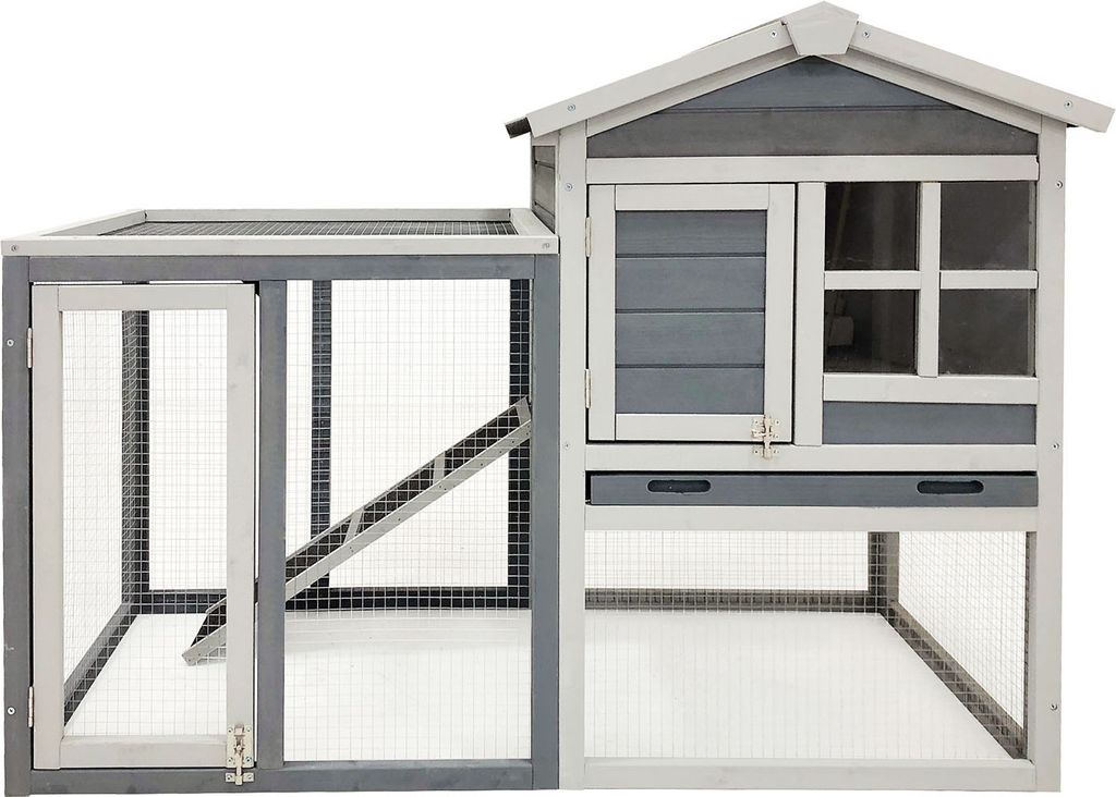 Králikáreň Wiltec sivobiela 1220 x 630 x 920 mm s voľným Obrázok produktu 