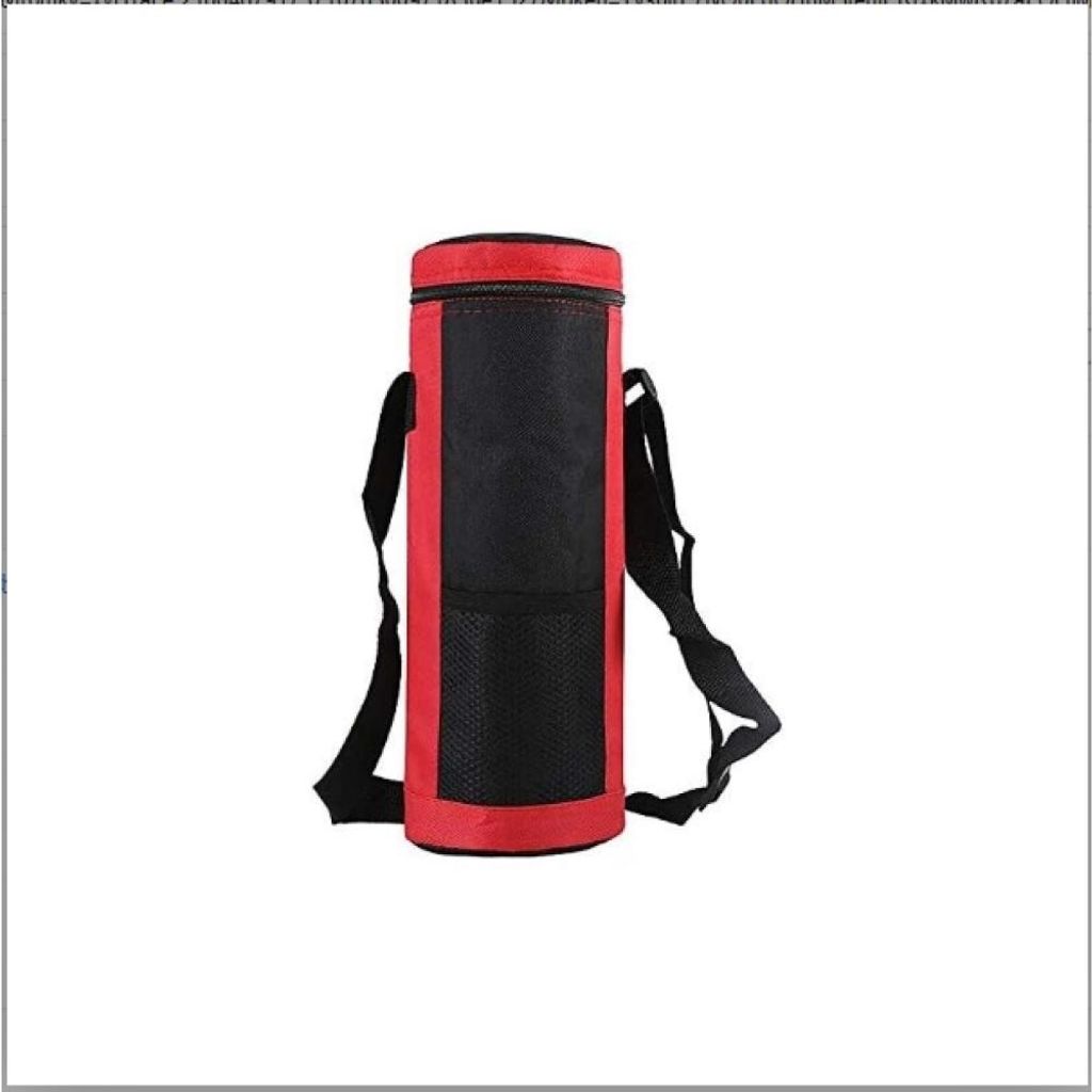 Isolierte Tragetasche für Wasserflaschen, hohe Kapazität, ideal zum Wandern, Camping (rot)