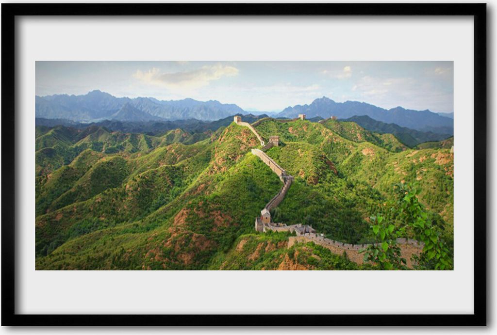 Bild 60x40 MDF-Rahmen Wandkunst Great Wall Berglandschaft