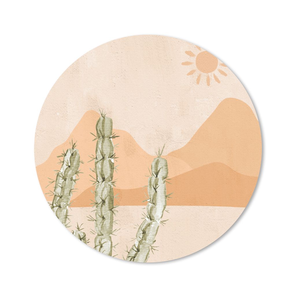 MuchoWow Mauspad Mousepad Kaktus - Wüste - Pastell - Boho - Aquarell 30x30 cm - Mousepads - Maus Mat - Pad - Mausunterlage - Tischunterlage - Sc...