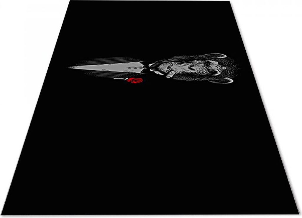 Jungengel Textilien Waschbarer Teppich Smoking Monkey Schwarz Style Modern Flach Läufer : 160x230 cm (3,68m²)