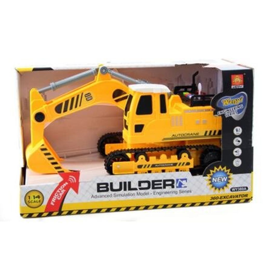 Spielzeug Bagger batteriebetrieben mit Licht und Sound, beweglichem Arm, 30x13cm, ab 3 Jahren