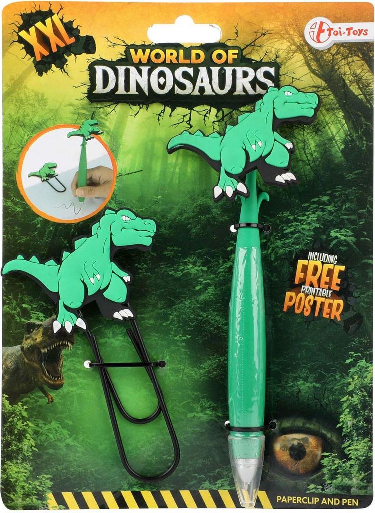 Toi-Toys Dinosaurus Mega Paperclip mit Stift