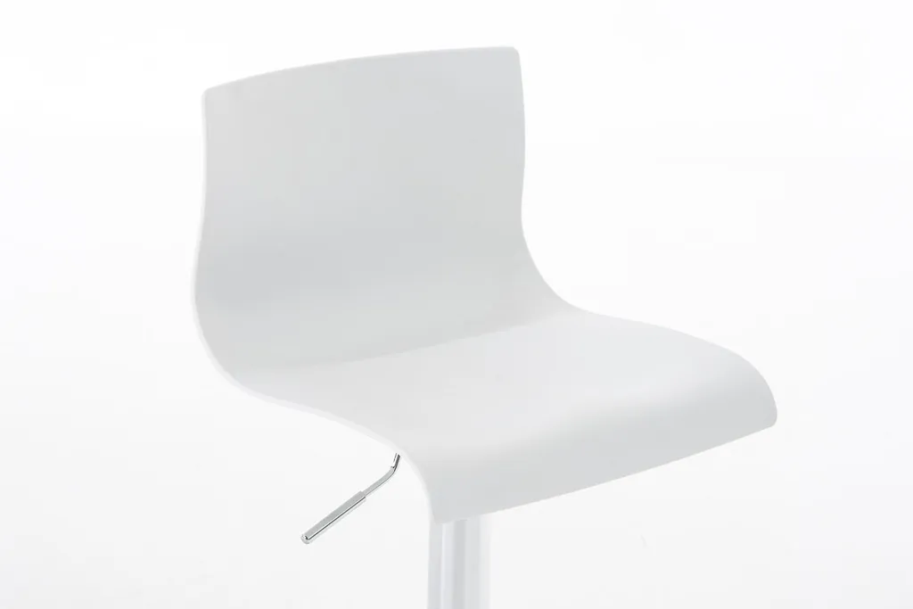 Tabouret de bar CLP Hover en plastique blanc et métal chromé robuste - 7