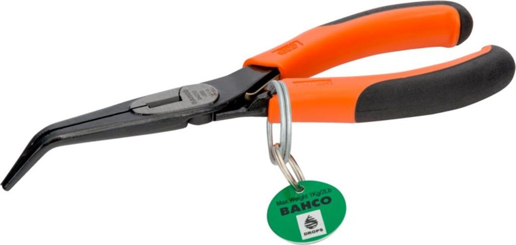 Bahco ERGO Spitzzange mit um 45° gebogenen Spitzen und Sicherheitsring, 200 mm