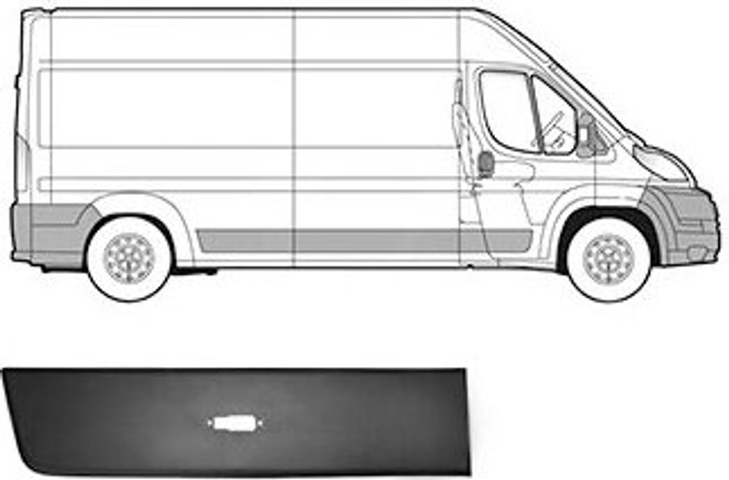VAN WEZEL Seitenschutzleiste hinten rechts vor der Achse 0982418 für OPEL Movano C Kastenwagen (U9) für FIAT Ducato Kastenwagen (250, 290) Ducato...