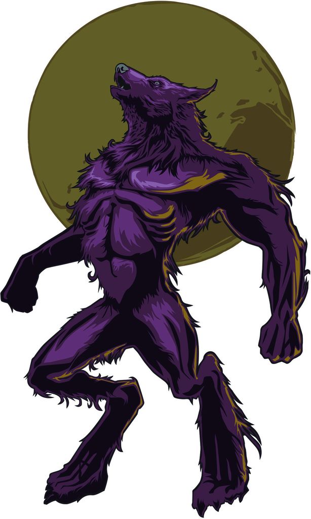 Kiwistar Werwolf Mond heulen Joler Mehrfarbig WANDTATTOO 80 x 48cm - Dekoration für Kinderzimmer Schlafzimmer Wohnzimmer Küche Badezimmer
