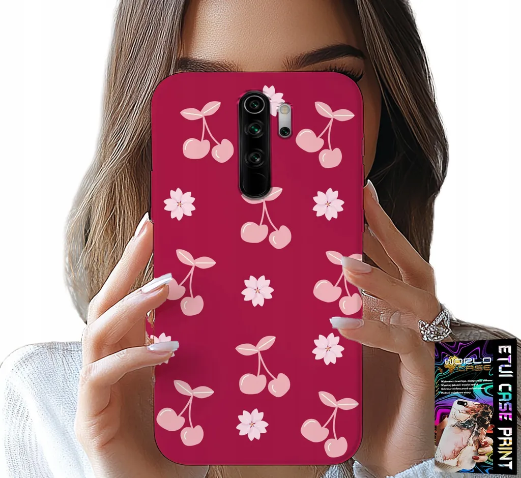 Cover Xiaomi Redmi 9 Anti-Urto Ciliegie Foil Rosso - Qualità Garantita