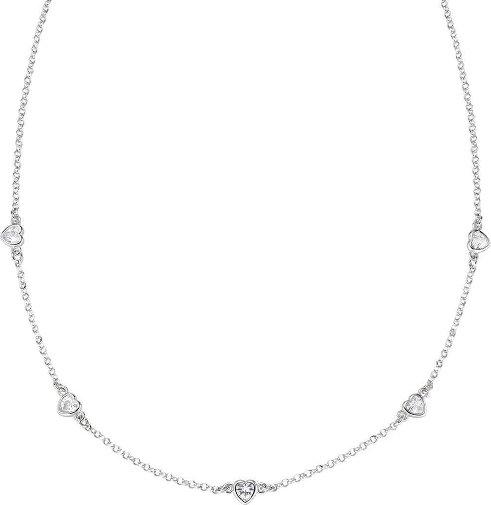 AMEN CLCUSEBBZ Collana da donna Cuore Amore Argento 925 bianco 44 cm