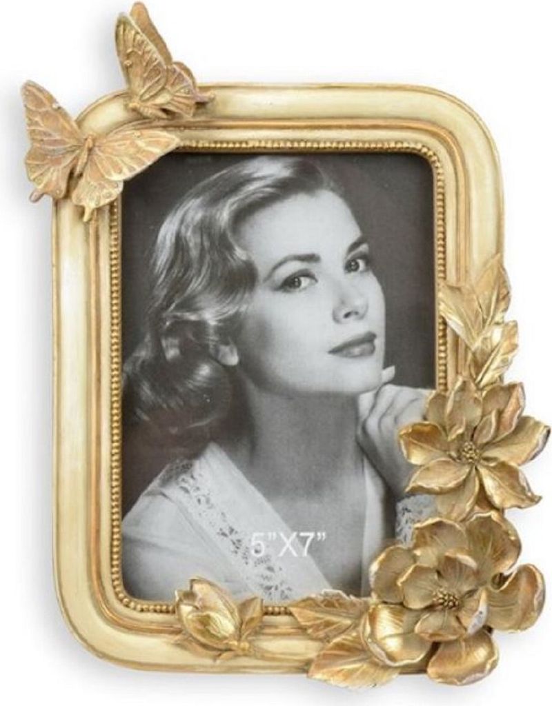 Casa Padrino Barock Bilderrahmen Gold 19,5 x H. 25,4 cm - Antik Stil Bilderrahmen - Barock Schreibtisch Deko - Deko Accessoires im Barockstil - Bar...