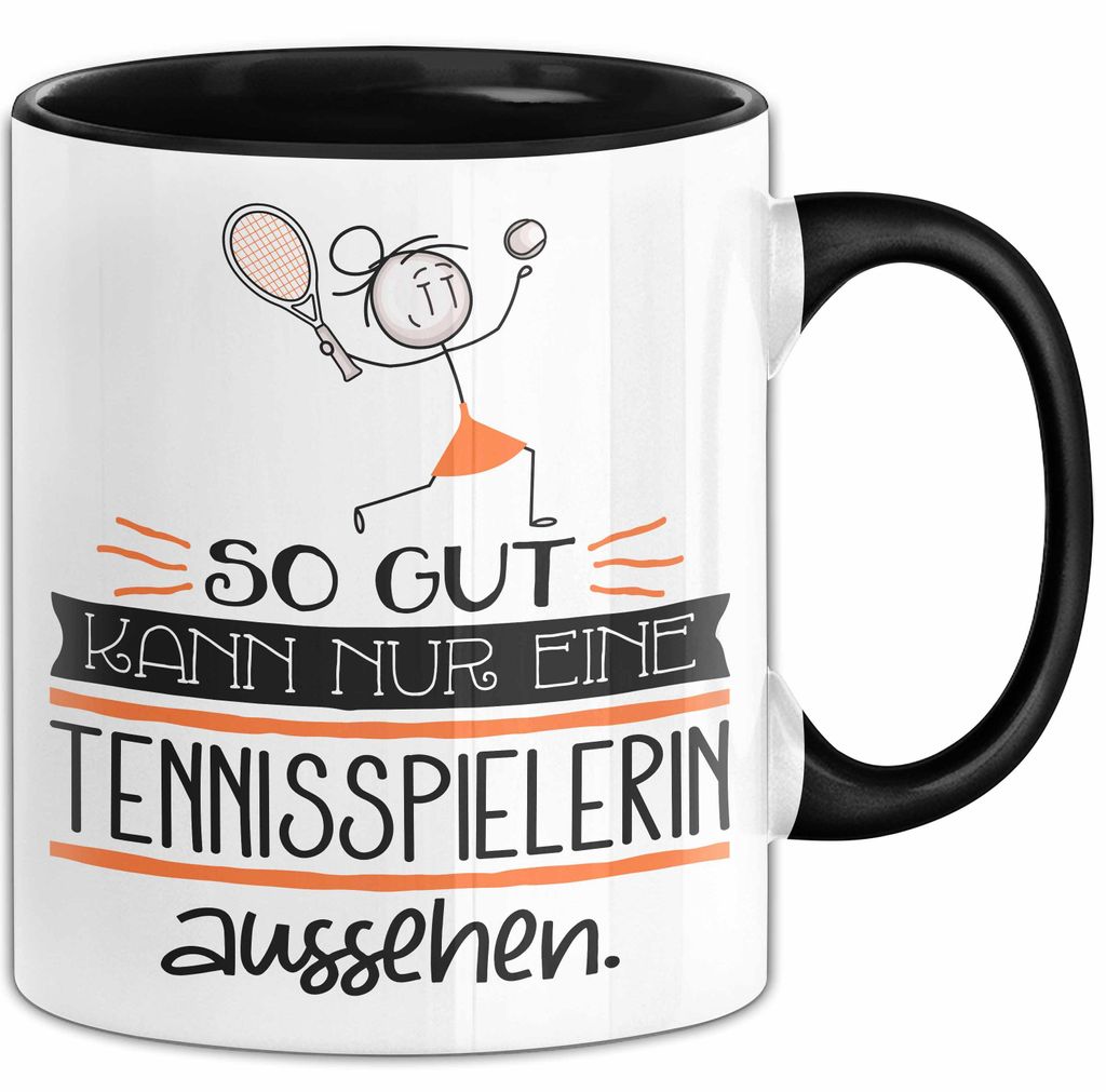 Tennisspielerin Geschenk Tasse So Gut Kann Nur Eine Tennisspielerin Aussehen Geschenkidee Geburtstag Weihnachten Lustig (Schwarz)