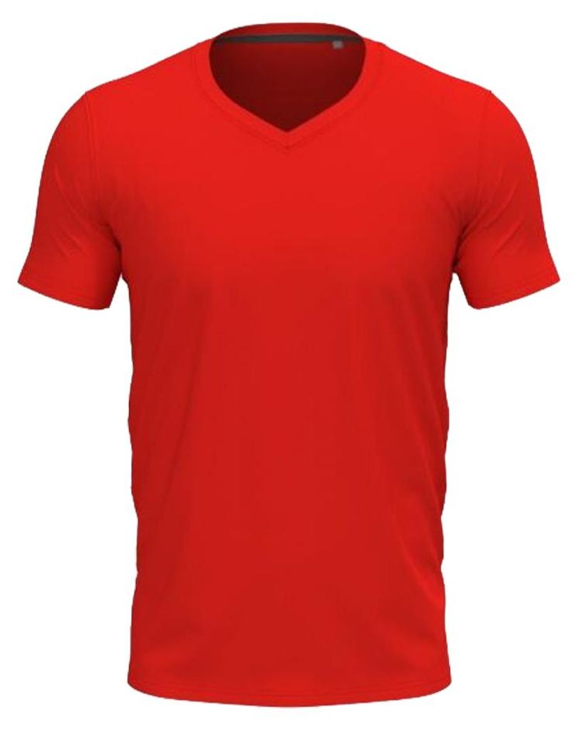 Stedman - T-Shirt für Herren/Damen Uni, V-Ausschnitt, Stretch LT3659 (3XL) (Scharlachrot)